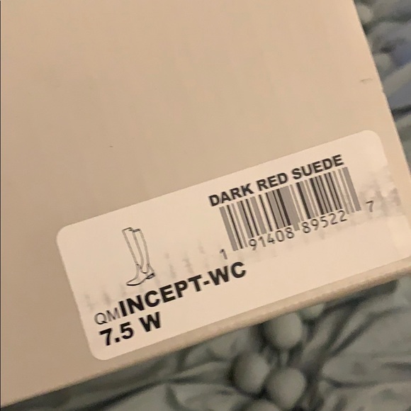 NIB Burgundy wine / Dark red suede knee high boots - Picture 9 of 11